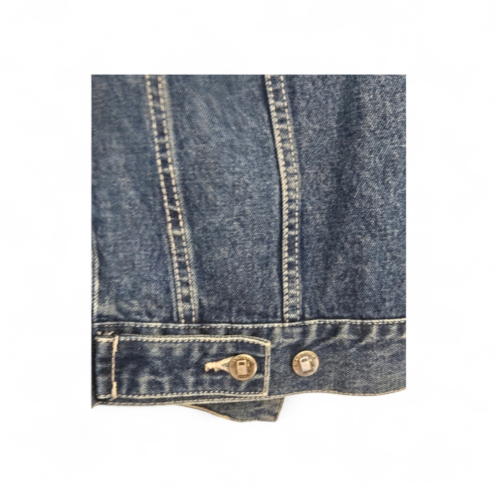 Gasoline Jeans Cropped Denim Jacket w/ Leopard Print Panels –Girls Size M - Picture 9 of 14
